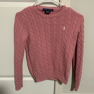 Ralph Lauren pink cable-knit cotton sweater
